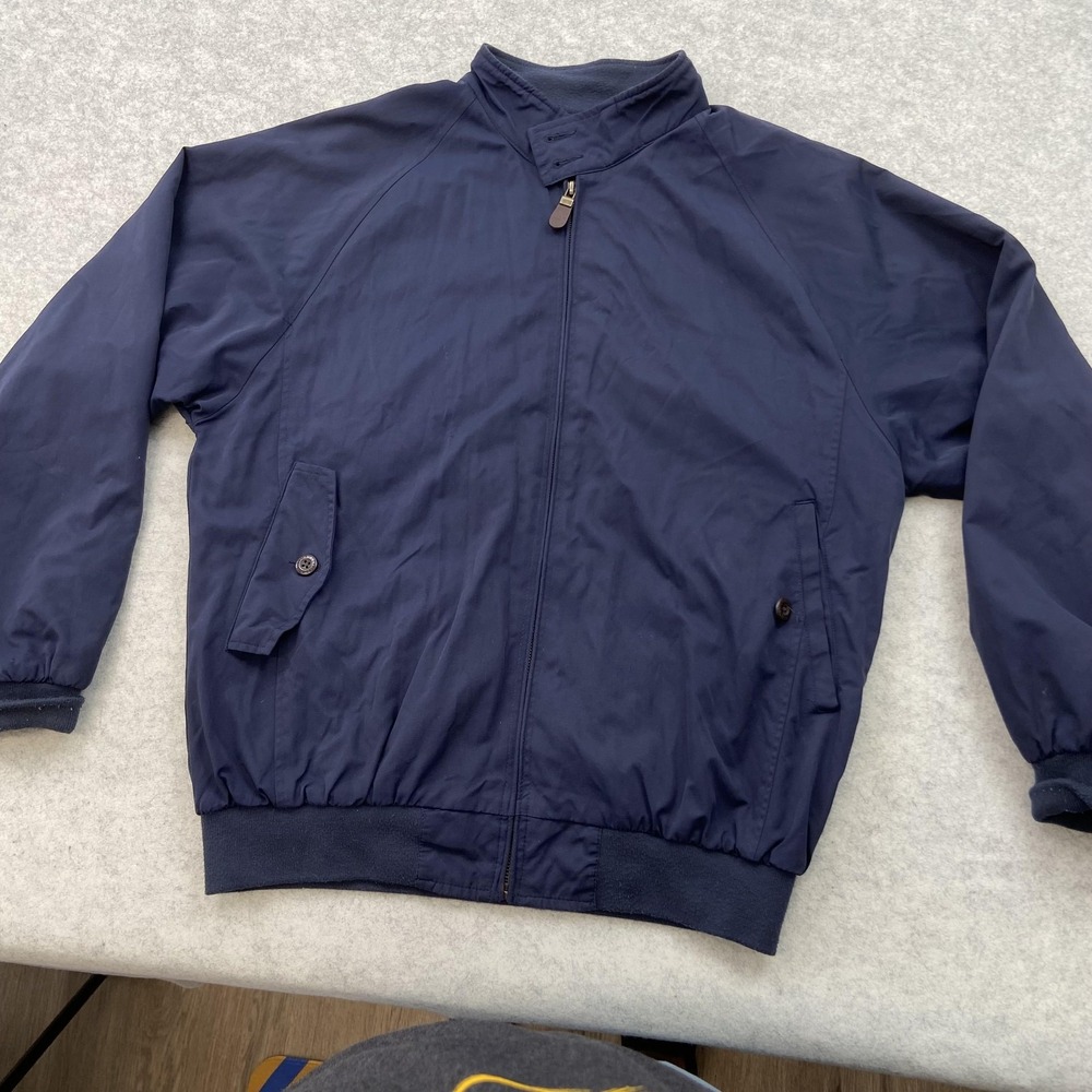 Orvis Jacket Mens Medium Blue Bomber Full Zip Plaid Lined Outdoor Casual